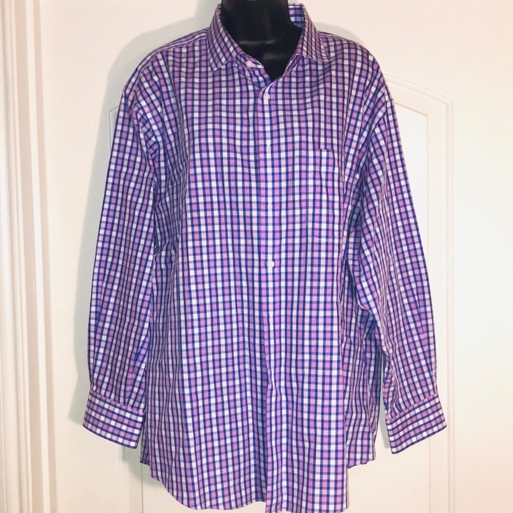 Neiman Marcus Purple & Pink Wrinkle Free Shrit
